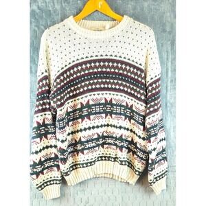 RedHead Sweater Mens XL Crewneck White,Green,Red